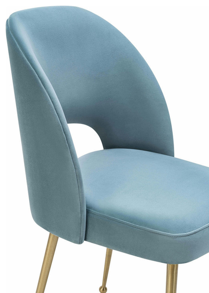TOV Furniture Swell Sea Blue Velvet Chair