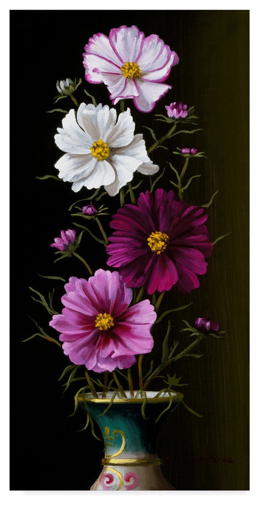 Christopher Pierce ''Four Cosmos'' Canvas Art, 10"x19"