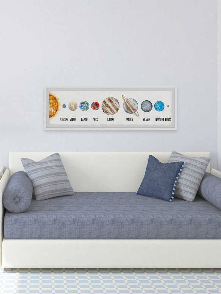 "The Planets in Order" Framed Painting Print, 45x15