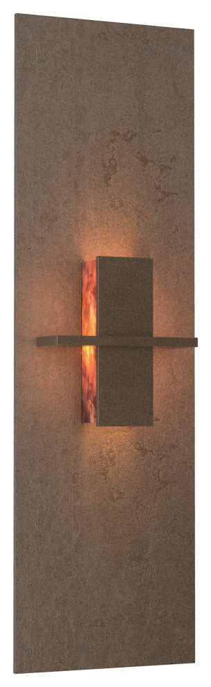 Aperture Vertical Sconce, Bronze Finish, Topaz Glass