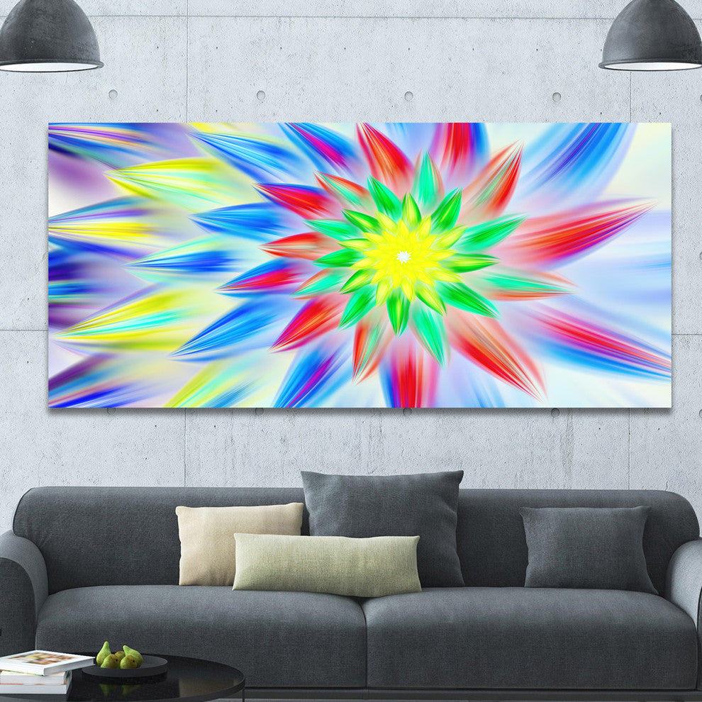 Dance of Multi Color Petals, Large Floral Canvas Art Print, 60"x28"