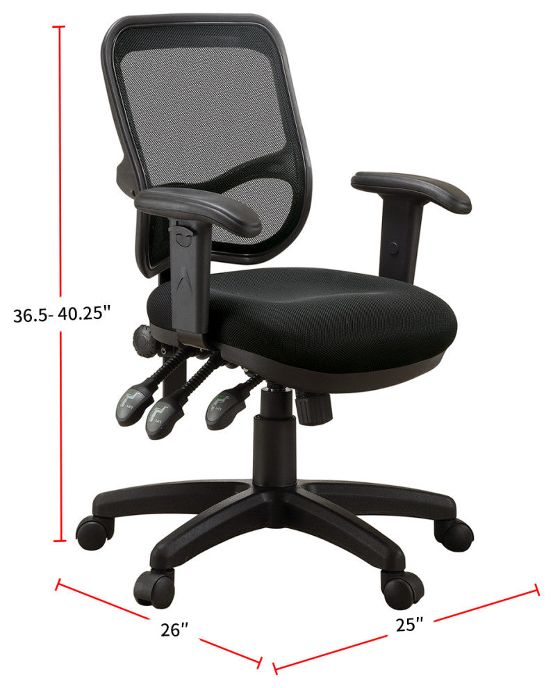 Adjustable Height Office Chair, Black