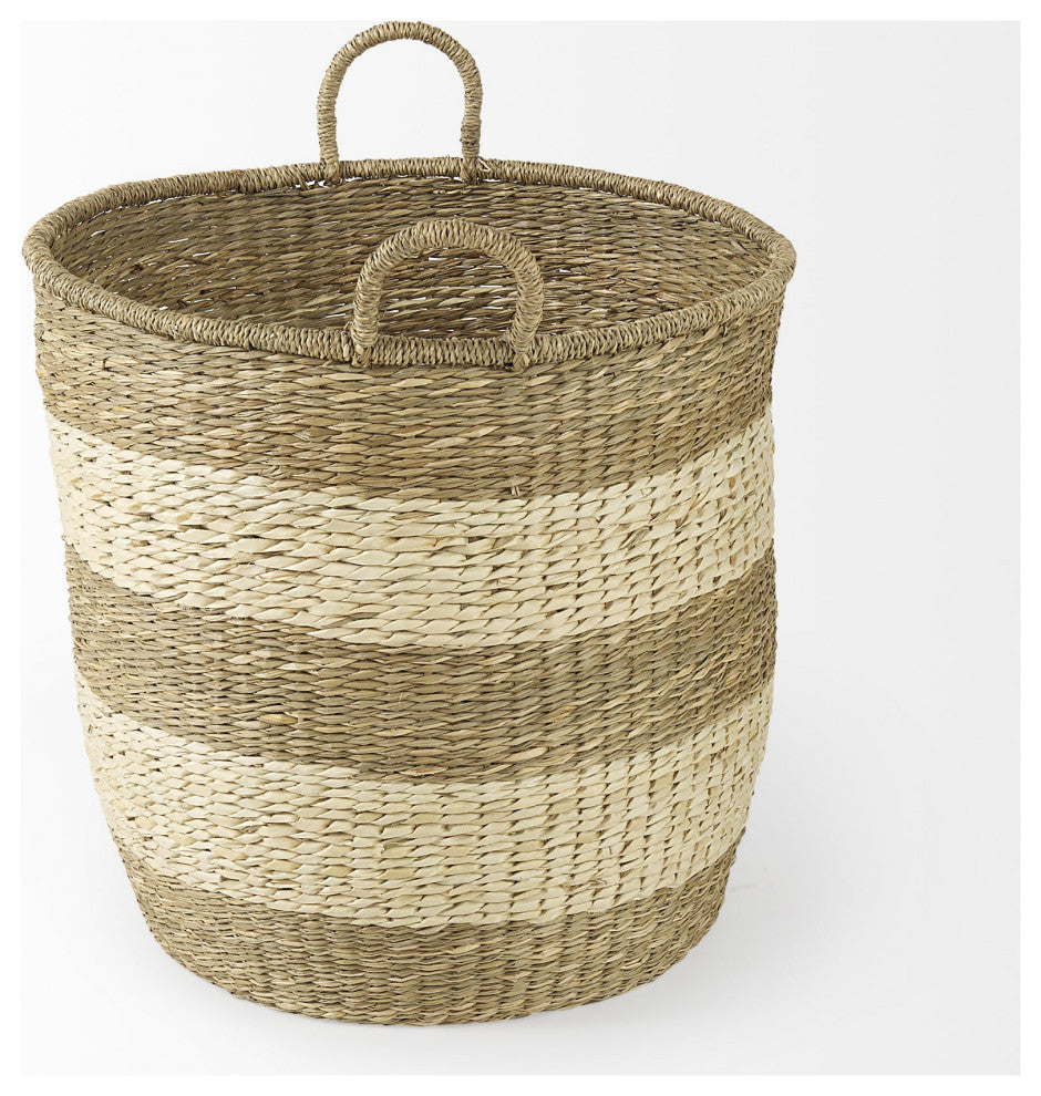 Set of Two Round Wicker Storage Baskets