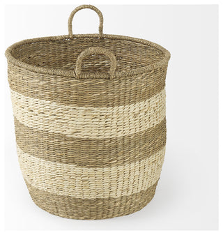 Set of Two Round Wicker Storage Baskets