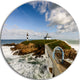 Bright Illa Pancha Lighthouse, Seashore Photo Disc Metal Wall Art, 23"
