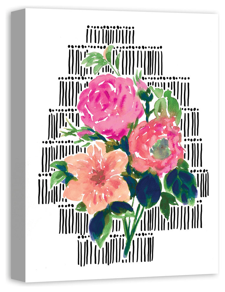 Watercolor Wild Flower Boquet 18x24 Canvas Wall Art