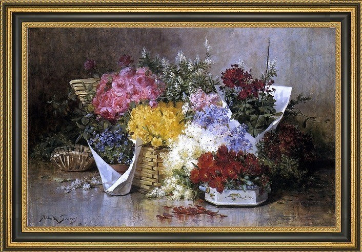 Abbott Fuller Graves Floral Still Life Framed Premium Canvas Print, 16"x24"