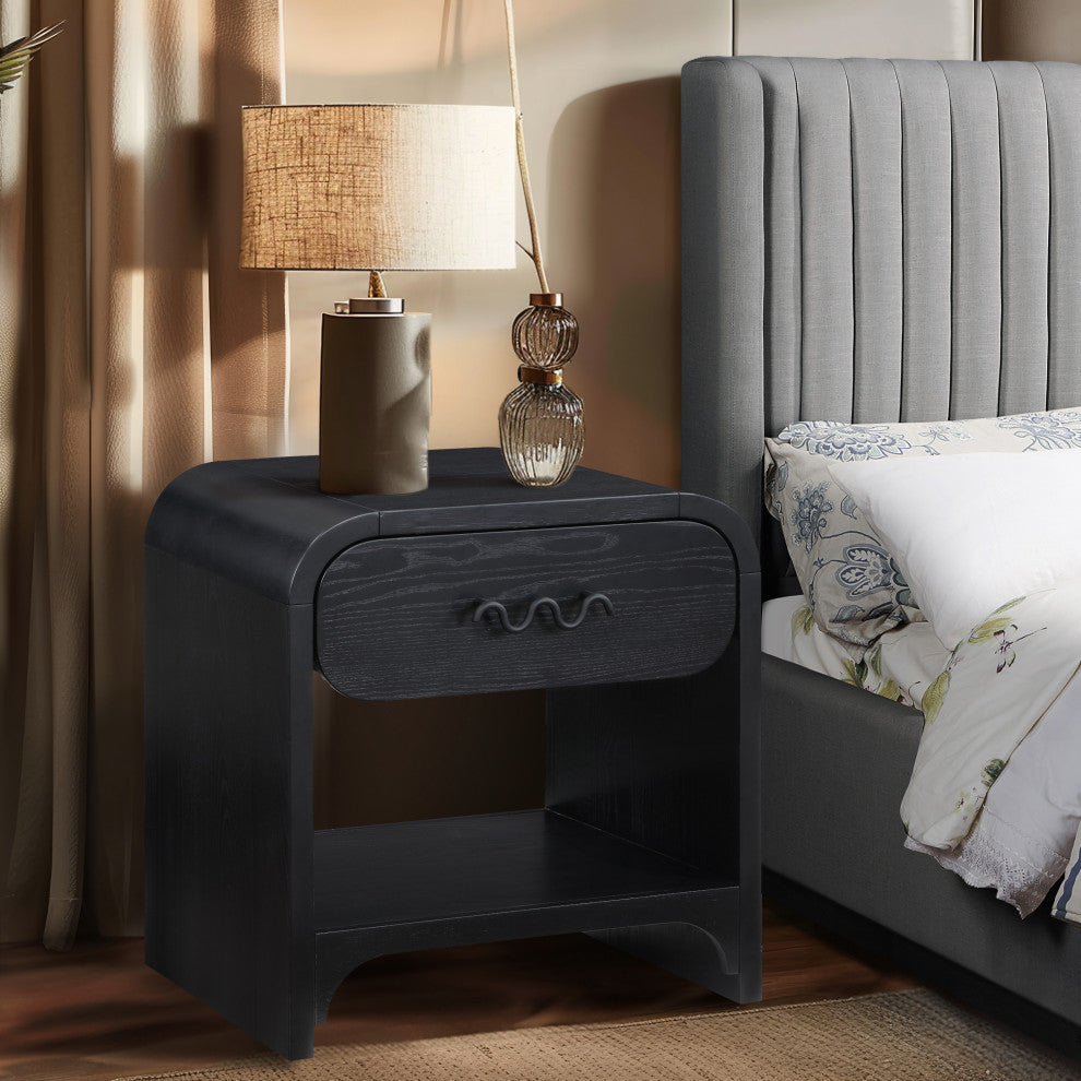 Hayes Night Stand / Side Table, Black, Black