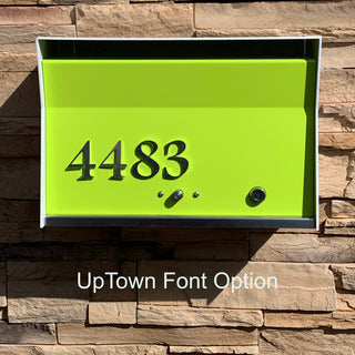 RetroBox Locking Modern Wall Mounted Mailbox, in Arctic White & Aqua