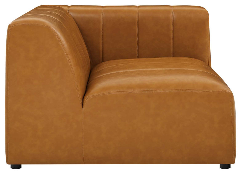 Bartlett Vegan Leather Vegan Leather 4-Piece Sectional Sofa Tan