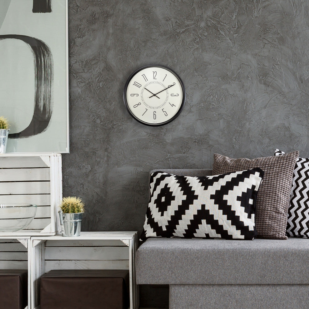 NeXtime Luminous Metal and Glass Wall Clock, White