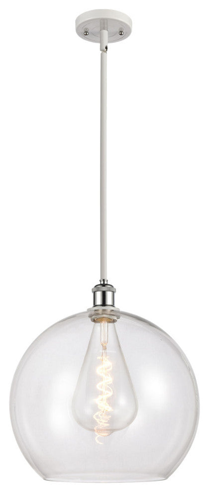 Innovations 516-1S-WPC-G122-14 1 Light Pendant, White, Polished Chrome