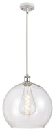 Innovations 516-1S-WPC-G122-14 1 Light Pendant, White, Polished Chrome