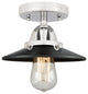 Innovations 288-1C-PC-M6-BK Railroad 1 Light Semi-Flush Mount, Polished Chrome