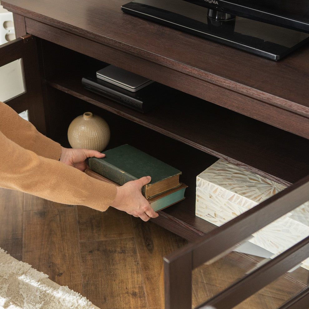 44" Wood Corner TV Stand, Espresso