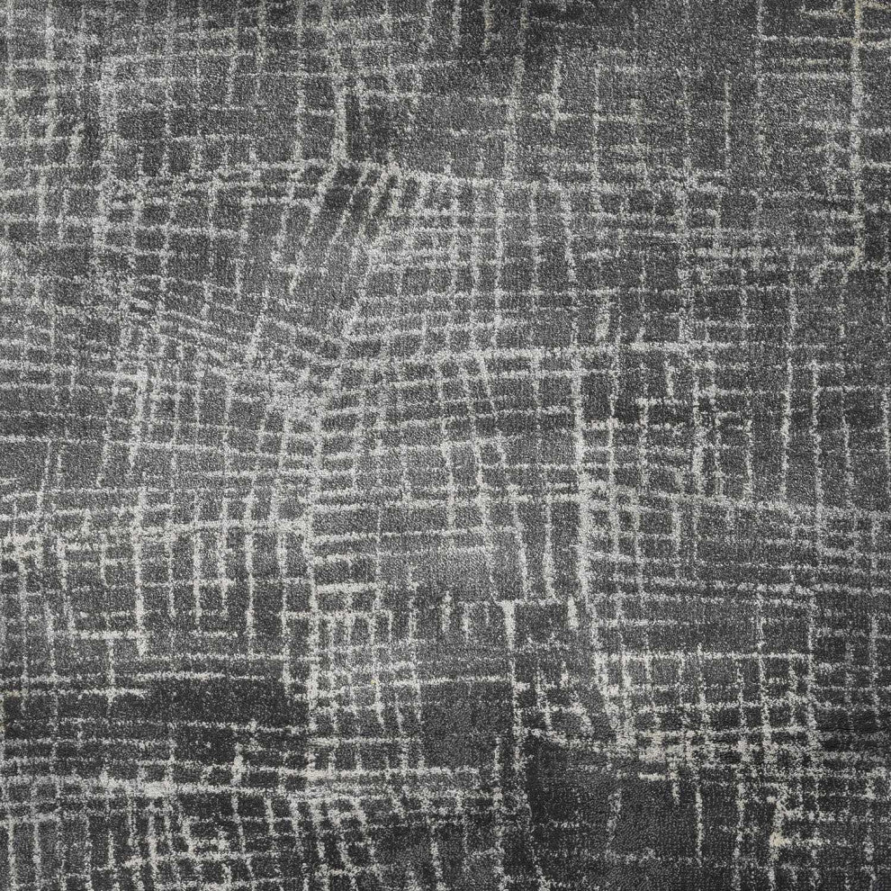 HomeRoots 5'x8' Grey Machine Woven Abstract Scratch Indoor Area Rug