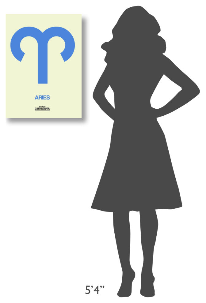 "Aries Zodiac Sign Blue" Fine Art Print