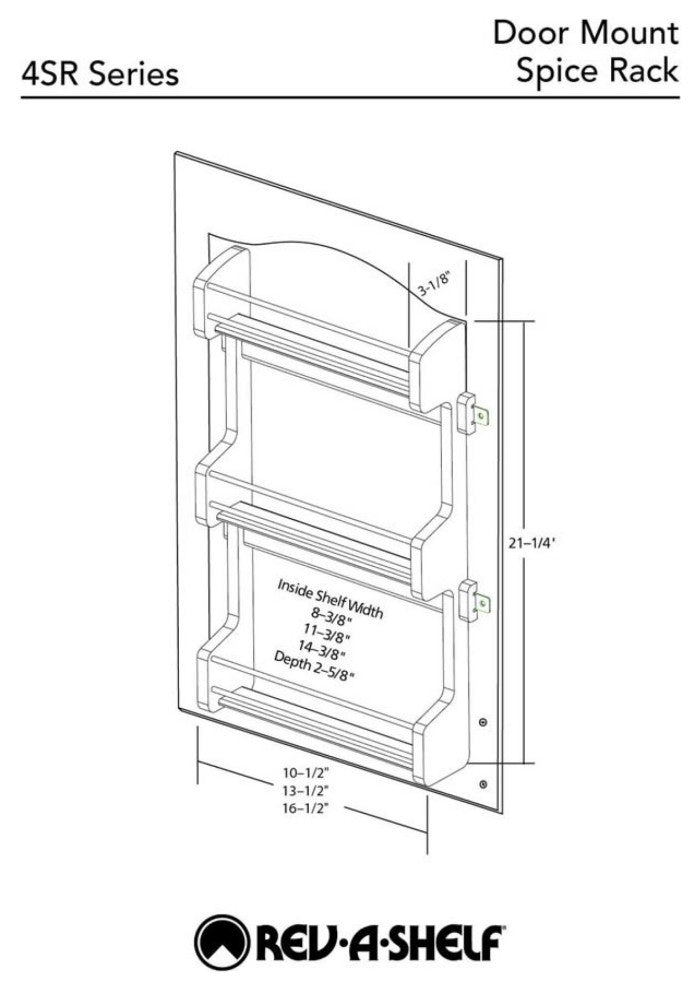 Wood Wall Cabinet Spice Rack Organizer, 10.5"