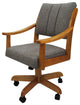 Swivel Wood Dining Caster Chair with Wheels - Casa, Mojave Grey - Honey