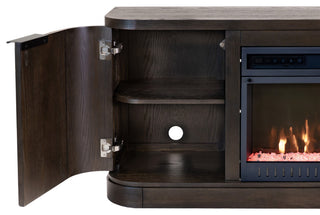 Contemporary 76" Fireplace Console, Dark Chocolate