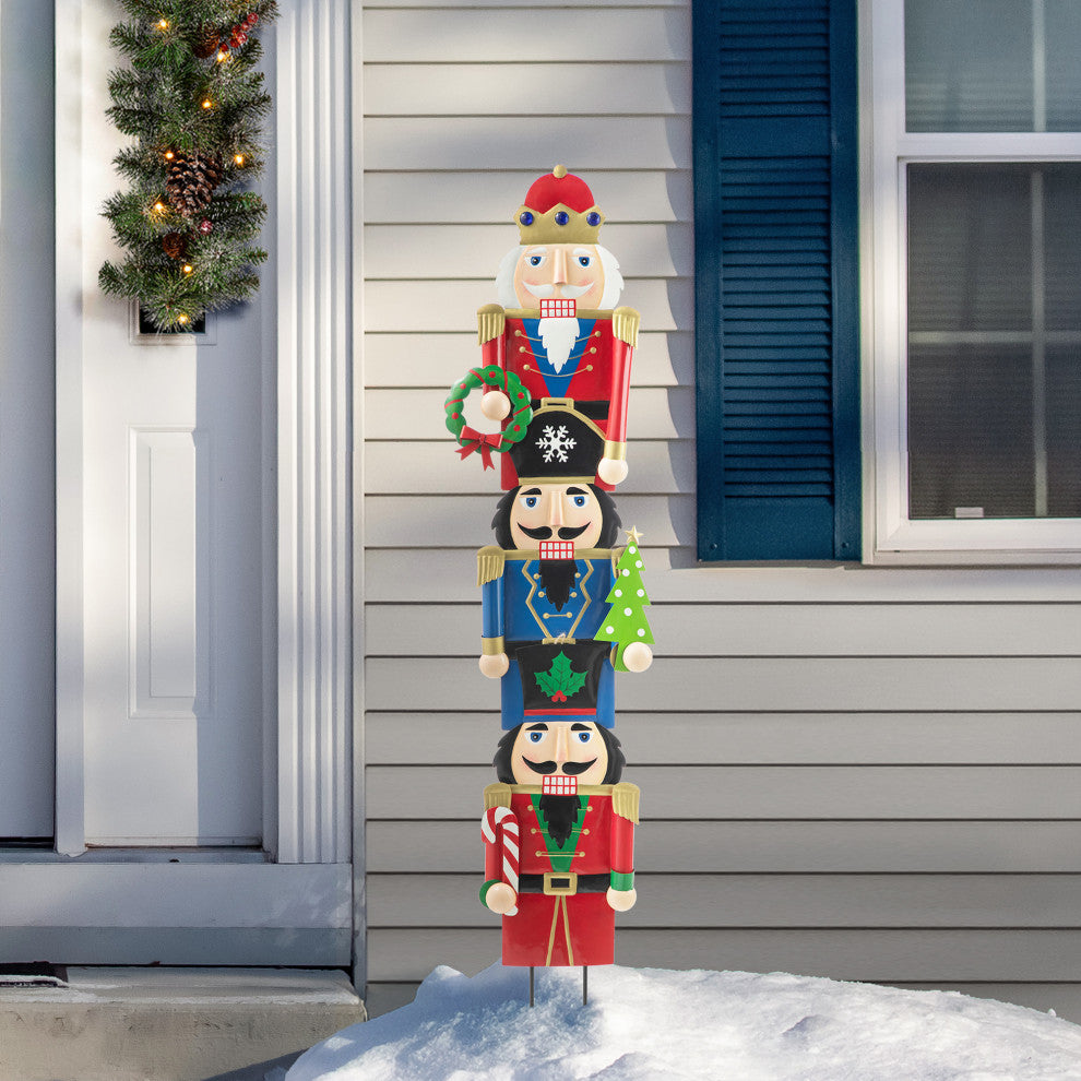 Metal Nutcracker Yard Stakes, 3-Piece Set