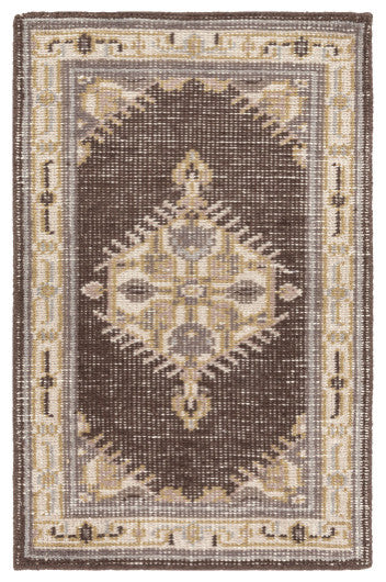 Surya Zahra ZHA-4011 2'x3' Rug, Camel/Light Gray/Gray/Dark Brown/Ivory/White