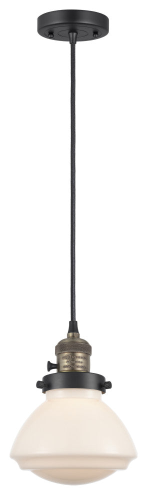 INNOVATIONS 201CSW-BAB-G321-LED 1-Light Mini Pendant Black Antique Brass