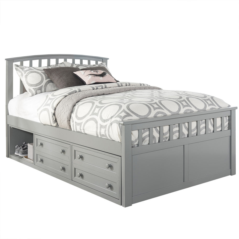 Hillsdale Schoolhouse 4.0 Charlie Wood Full Captain's Bed With Storage