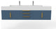 CastelloUSA Nile 72" Wall Mounted Bathroom Vanity Set, Blue, White Top, Gold Handles