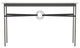 Equus Console Table, Dark Smoke Finish - Black Accents - Black Leather Strap