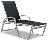 Aruba II 4-Position High Bed Chaise, Textured White, Black