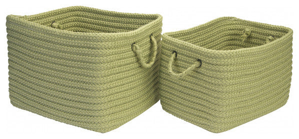 Colonial Mills Basket Modern Farmhouse Braided Mudroom Sage Rectangle