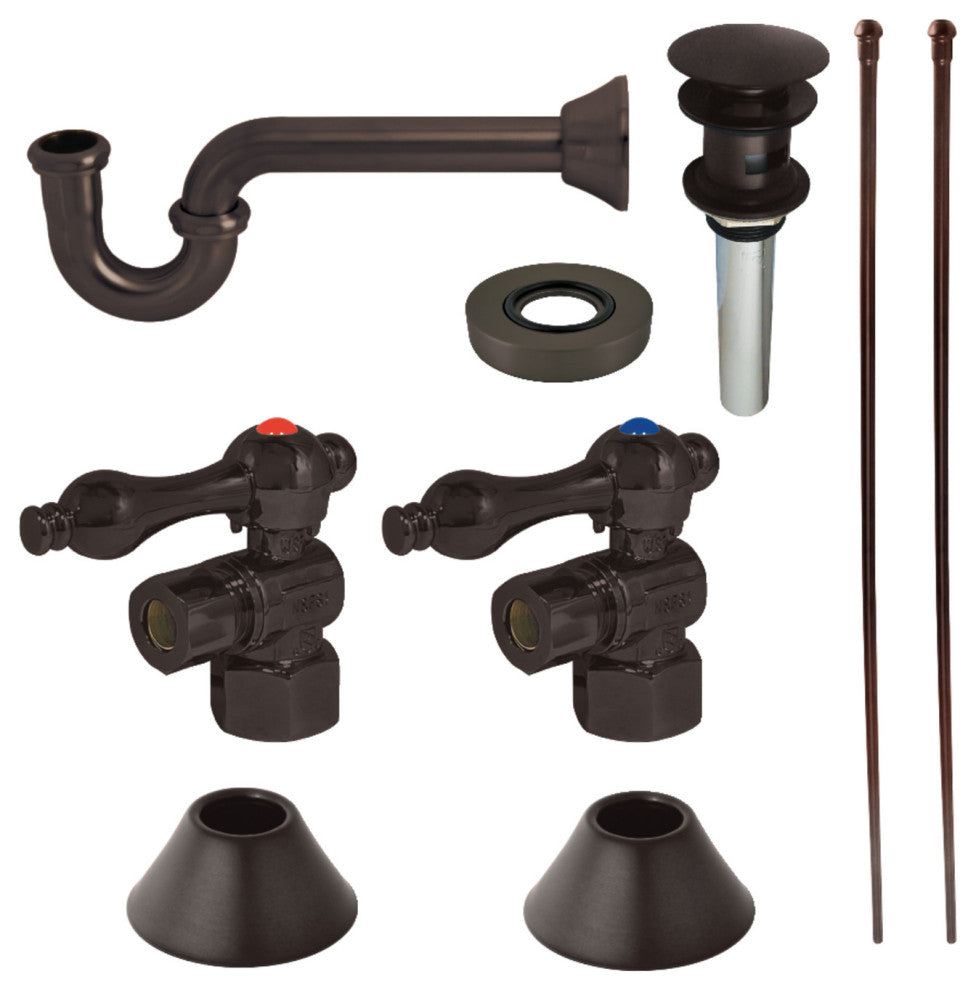 Plumbing Sink Trim Kit, P-Trap and Overflow Drain, Oil Rubbed Bronze