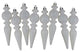 Winter White Glittered Ribbed Shatterproof Christmas Finial Ornaments, Set of 8