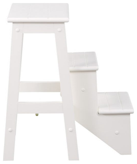 24" Step Stool, White