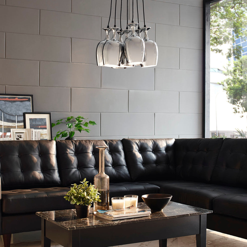 Modern Urban Contemporary Metal Chandelier Light, Silver Steel