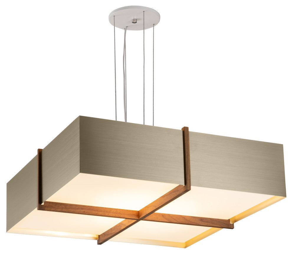 Veram Pendant Integrated LED, Walnut, Distressed Brass, 18, 3500k