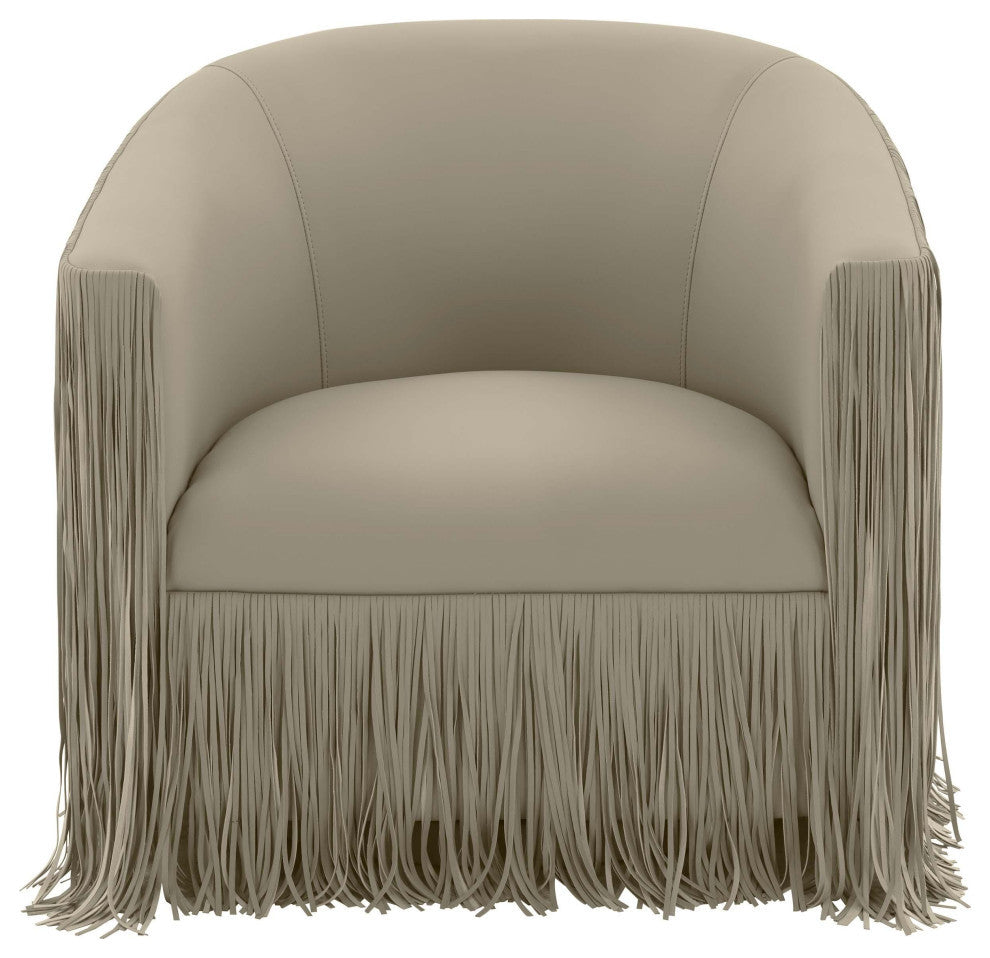 Shag Me Grey Vegan Leather Swivel Chair