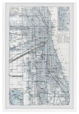 "Map of Chicago" Framed Painting Print, 30x45