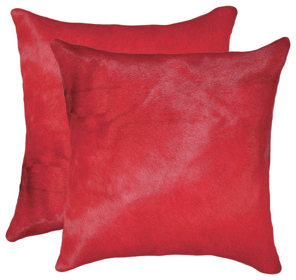 18"x18"x5" Firecracker Cowhide Pillow, Set of 2
