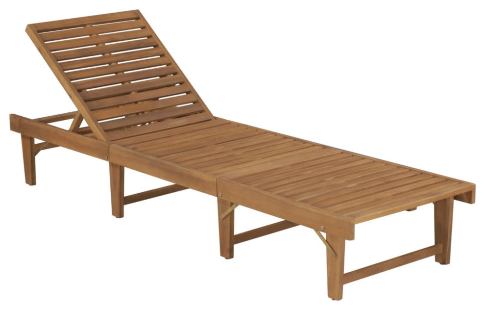 Vidaxl Folding Sun Lounger With Cushion Solid Acacia Wood
