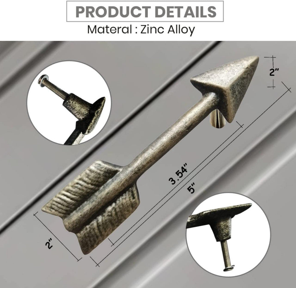 Double Hole Arrow Drawer Pull, Unique Artistical Design Furniture