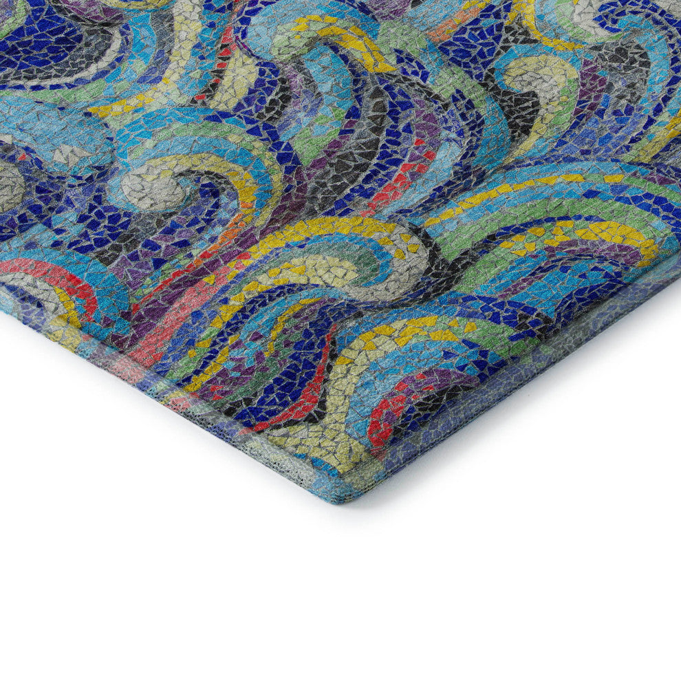 Addison Premium Washable Mayfield AMF193 Blue 1'8" x 2'6" Rug