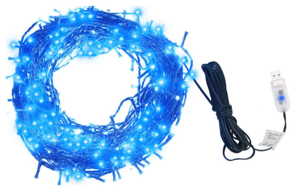 vidaXL Light String With 400 LEDs Blue 131.2' 8 Light Effects IP44