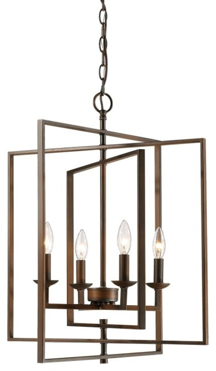 4 Light 20 in. Rubbed Bronze Pendant