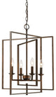 4 Light 20 in. Rubbed Bronze Pendant