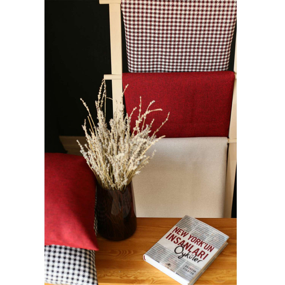 Set of 4 Black And Red Lumbar Pillow Covers