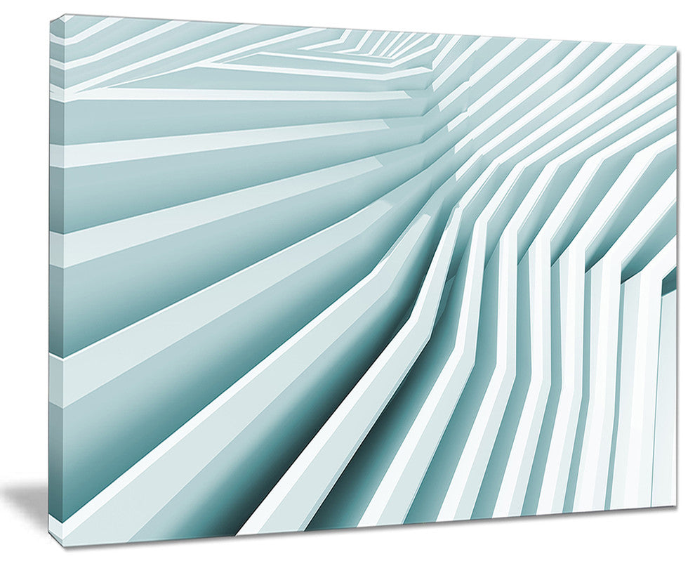 "Fractal Architecture Waves" Abstract Art Canvas Print, 20"x12"