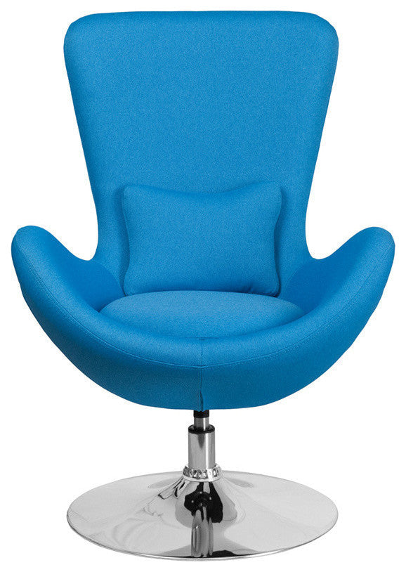 Egg Series Aqua Fabric Side Chair
