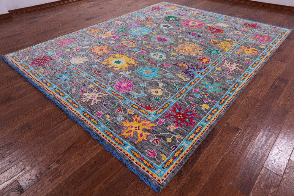 Turkish Oushak Hand-Knotted Wool Rug 9' 3" X 11' 11" - Q15703